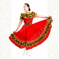 Платье Аленький цветочек, красное, длинное