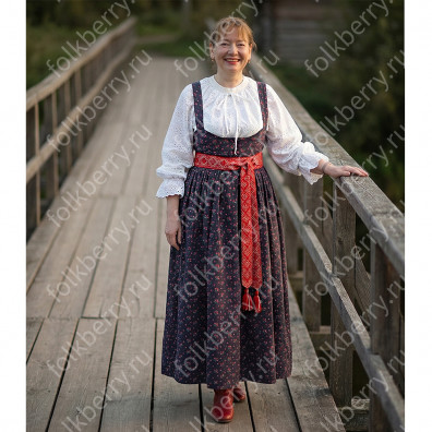 Сарафаны с блузой. Русь сарафанная. Тула, хлопок, синий- фото 1