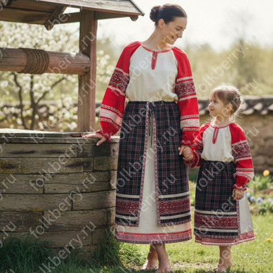 Юбка-понёва Покосная, лен- фото 1